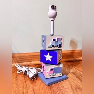 Wooden Kids Transportation Table Lamp Train Car Boat Nursery Decor